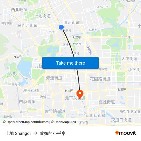 上地 Shangdi to 萱妞的小书桌 map