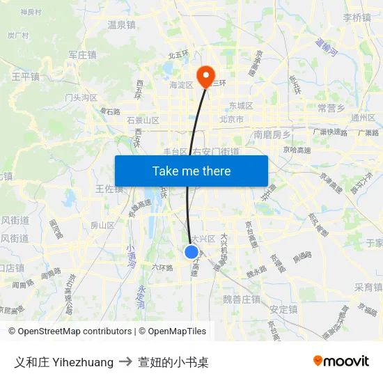 义和庄 Yihezhuang to 萱妞的小书桌 map