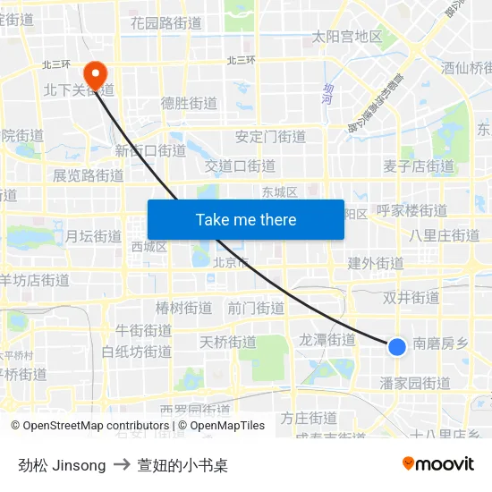 劲松 Jinsong to 萱妞的小书桌 map