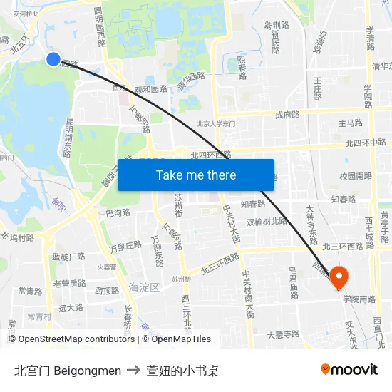 北宫门 Beigongmen to 萱妞的小书桌 map