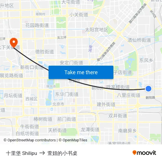 十里堡 Shilipu to 萱妞的小书桌 map