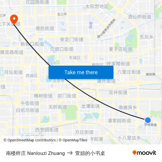 南楼梓庄 Nanlouzi Zhuang to 萱妞的小书桌 map