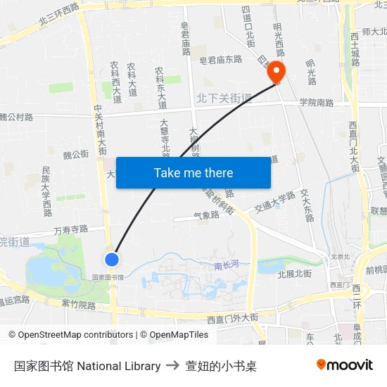 国家图书馆 National Library to 萱妞的小书桌 map