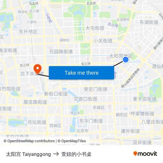 太阳宫 Taiyanggong to 萱妞的小书桌 map