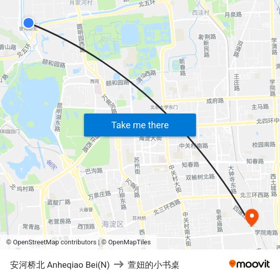安河桥北 Anheqiao Bei(N) to 萱妞的小书桌 map