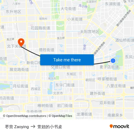 枣营 Zaoying to 萱妞的小书桌 map
