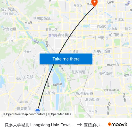 良乡大学城北 Liangxiang Univ. Town North to 萱妞的小书桌 map