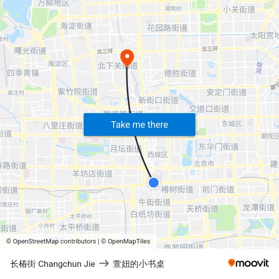 长椿街 Changchun Jie to 萱妞的小书桌 map