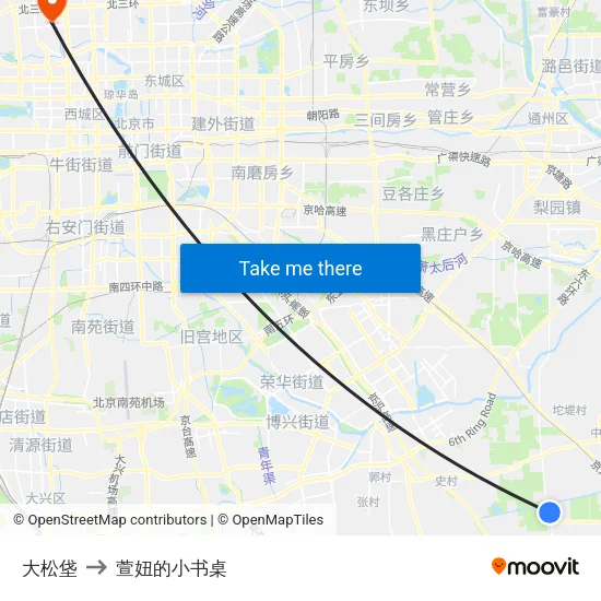 大松垡 to 萱妞的小书桌 map
