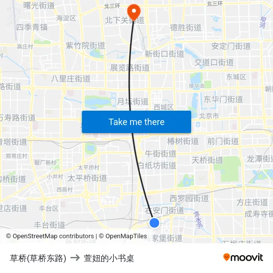 草桥(草桥东路) to 萱妞的小书桌 map