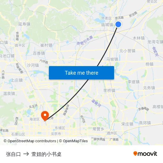 张自口 to 萱妞的小书桌 map