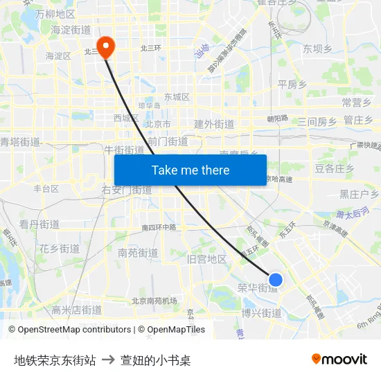 地铁荣京东街站 to 萱妞的小书桌 map