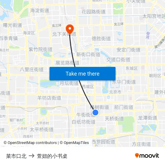 菜市口北 to 萱妞的小书桌 map