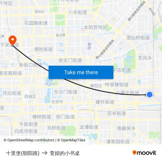 十里堡(朝阳路) to 萱妞的小书桌 map