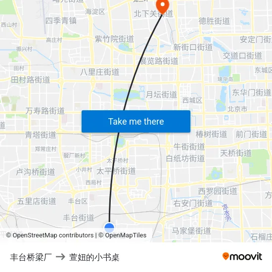 丰台桥梁厂 to 萱妞的小书桌 map