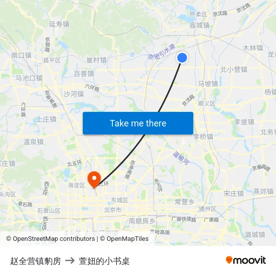 赵全营镇豹房 to 萱妞的小书桌 map
