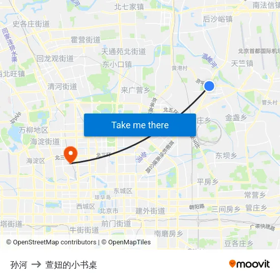 孙河 to 萱妞的小书桌 map