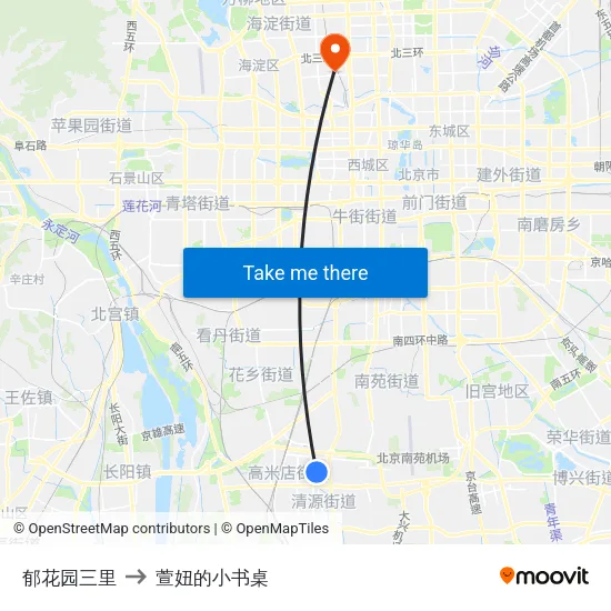 郁花园三里 to 萱妞的小书桌 map