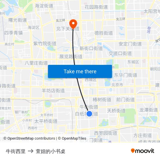 牛街西里 to 萱妞的小书桌 map