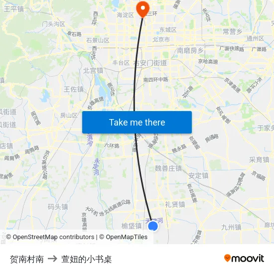 贺南村南 to 萱妞的小书桌 map