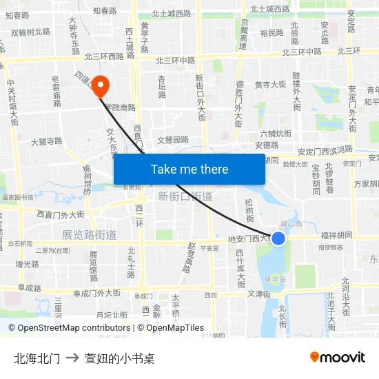 北海北门 to 萱妞的小书桌 map