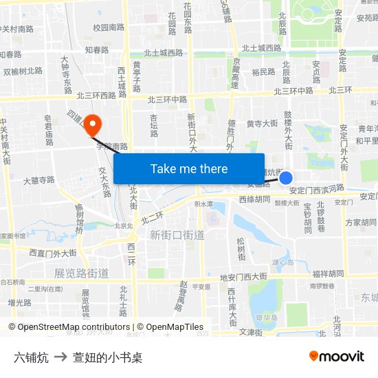 六铺炕 to 萱妞的小书桌 map