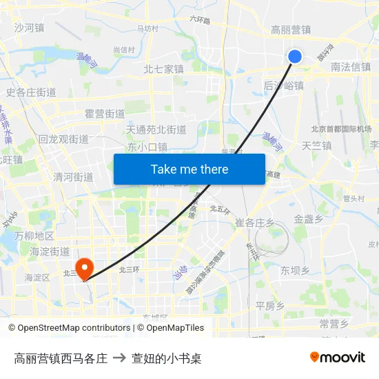高丽营镇西马各庄 to 萱妞的小书桌 map