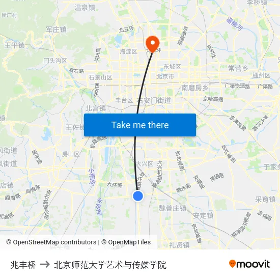 兆丰桥 to 北京师范大学艺术与传媒学院 map