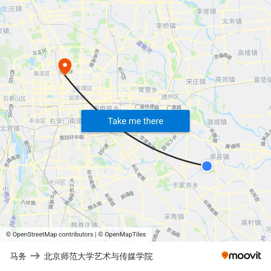 马务 to 北京师范大学艺术与传媒学院 map