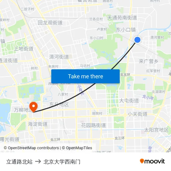 立通路北站 to 北京大学西南门 map