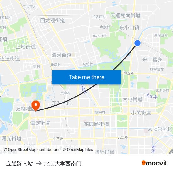 立通路南站 to 北京大学西南门 map