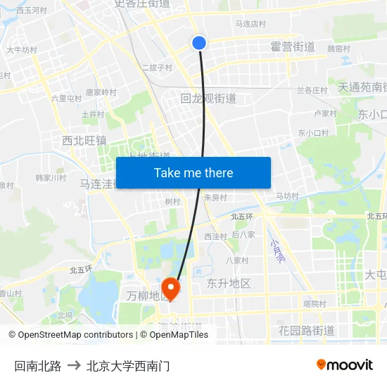 回南北路 to 北京大学西南门 map
