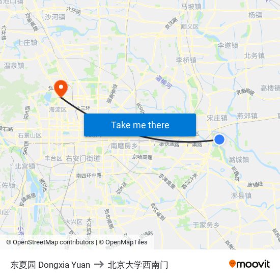 东夏园 Dongxia Yuan to 北京大学西南门 map