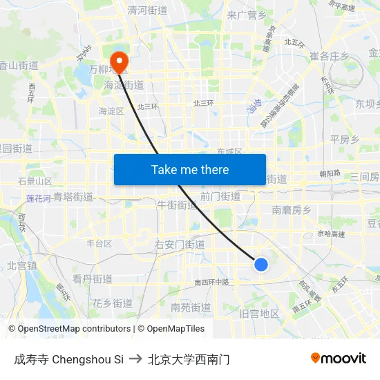 成寿寺 Chengshou Si to 北京大学西南门 map