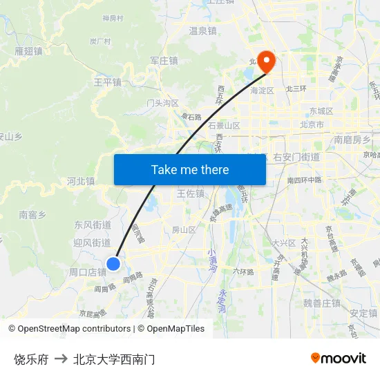 饶乐府 to 北京大学西南门 map