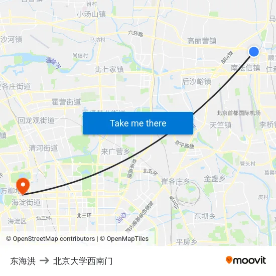 东海洪 to 北京大学西南门 map