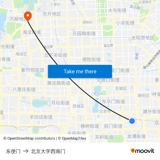 东便门 to 北京大学西南门 map