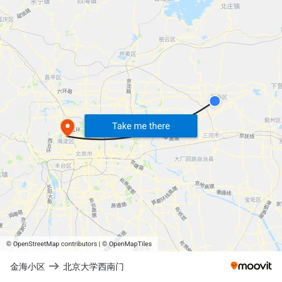 金海小区 to 北京大学西南门 map