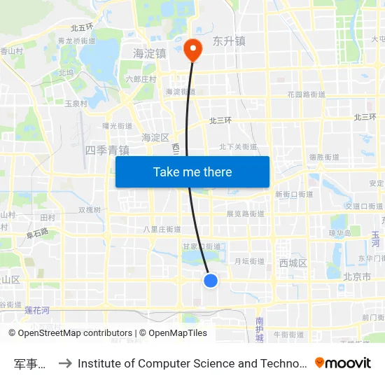 Military Museum to Institute of Computer Science and Technology of Peking University map