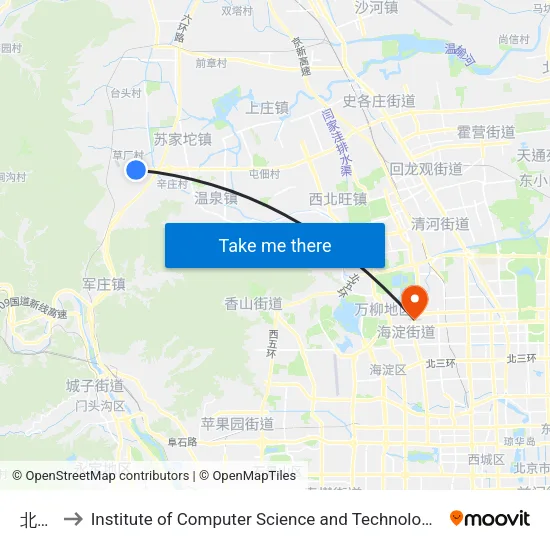 北安河 to Institute of Computer Science and Technology of Peking University map