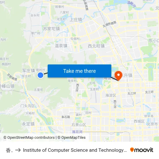 Xiangyu to Institute of Computer Science and Technology of Peking University map