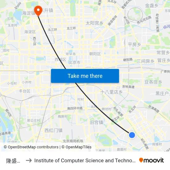 Longsheng Industrial Park to Institute of Computer Science and Technology of Peking University map
