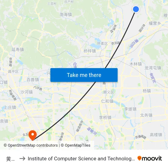 Huangtuozi to Institute of Computer Science and Technology of Peking University map