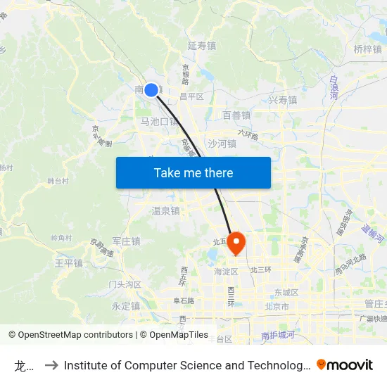 Longhu Platform to Institute of Computer Science and Technology of Peking University map