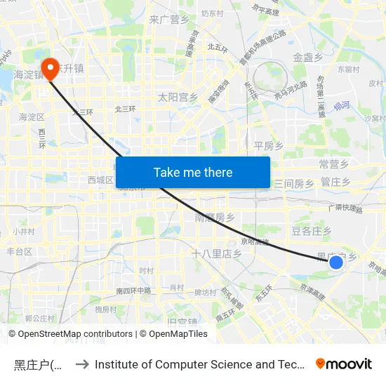 Heizhuanghu to Institute of Computer Science and Technology of Peking University map