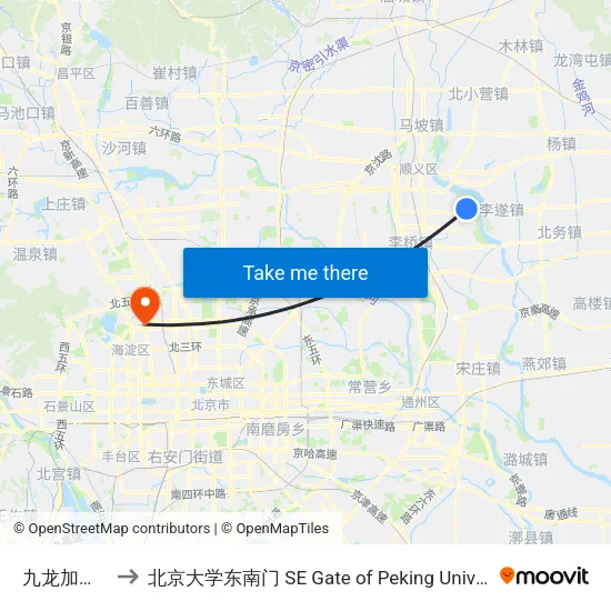 九龙加油站 to 北京大学东南门 SE Gate of Peking University map