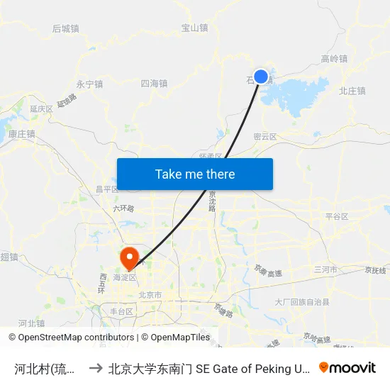 河北村(琉辛路) to 北京大学东南门 SE Gate of Peking University map