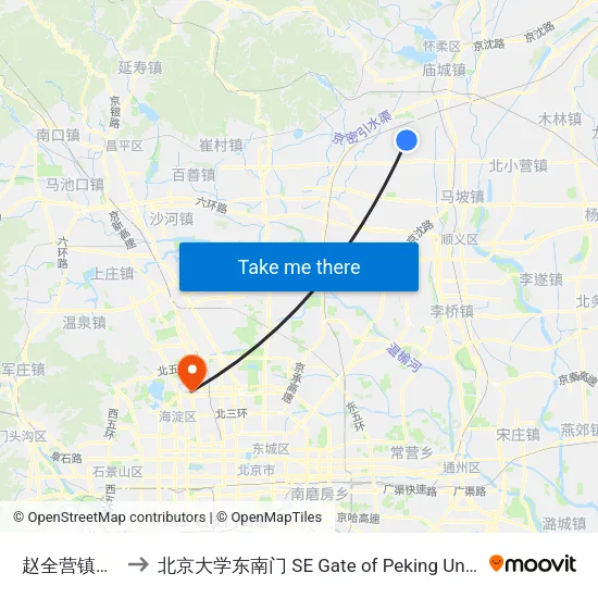 赵全营镇豹房 to 北京大学东南门 SE Gate of Peking University map