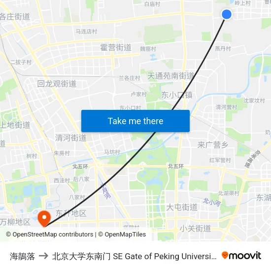 海鶄落 to 北京大学东南门 SE Gate of Peking University map