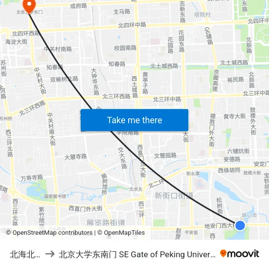 北海北门 to 北京大学东南门 SE Gate of Peking University map